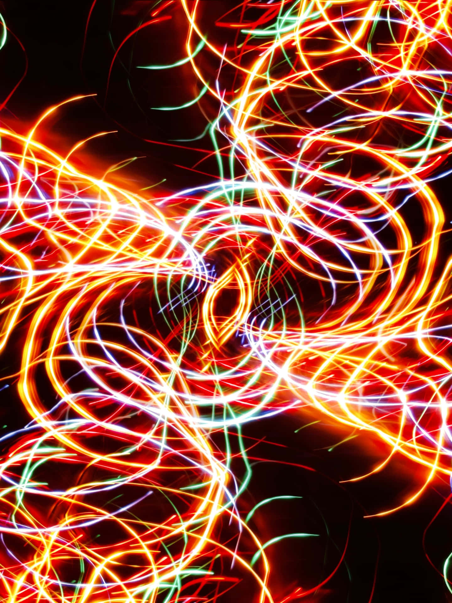 Vibrant Neon Light Swirls Background