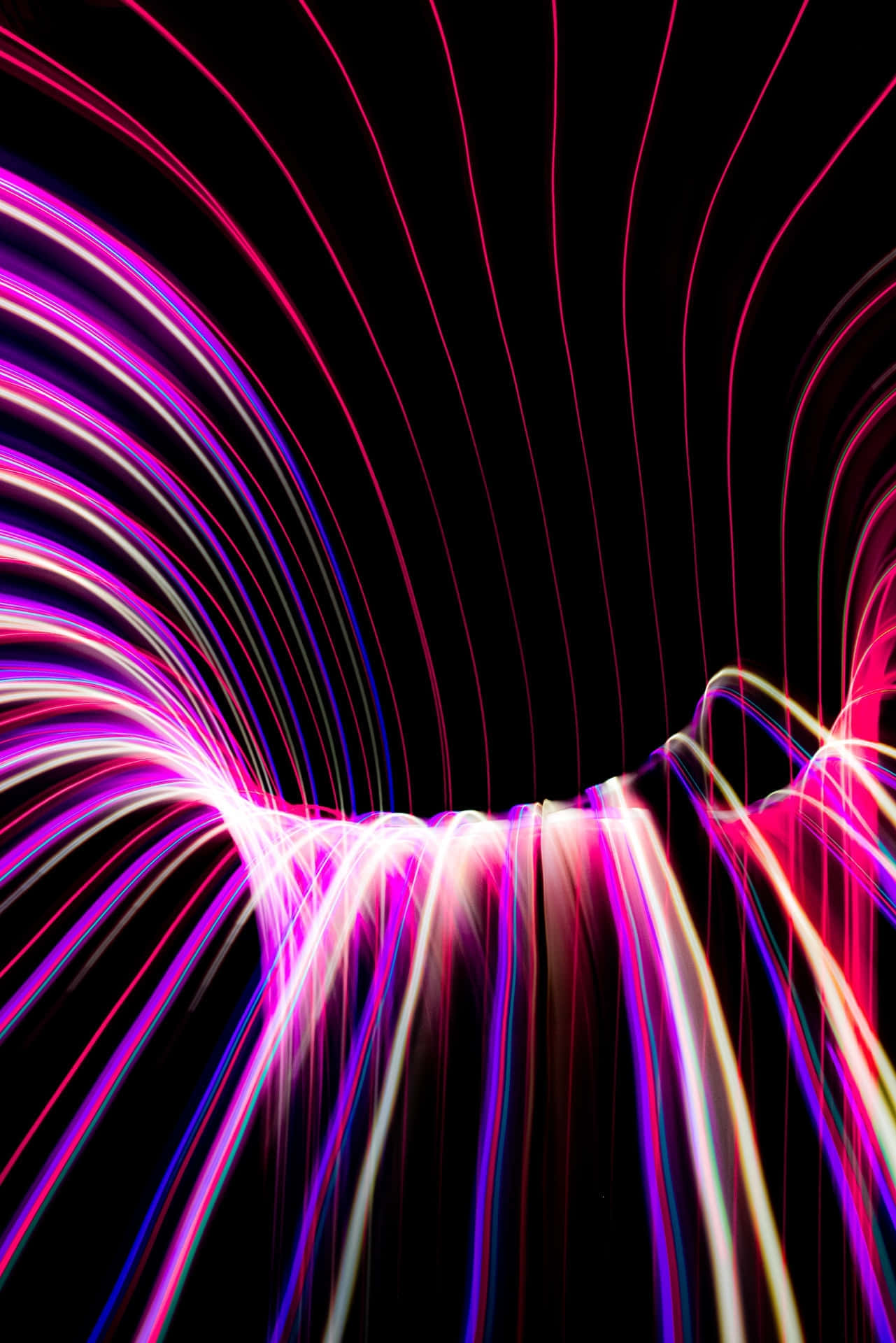 Vibrant_ Neon_ Light_ Waves_i Phone_ Background Background