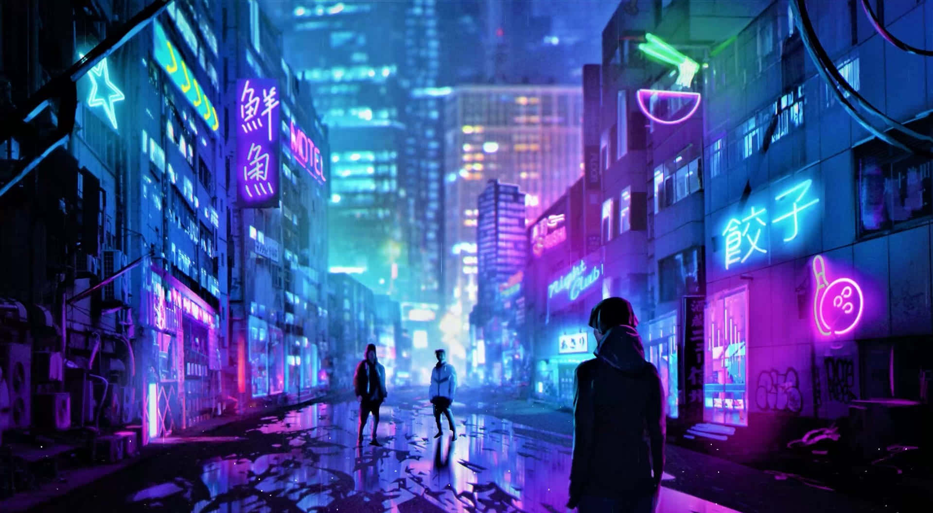 Vibrant Neon Pink And Blue Creates An Unforgettable Neon Experience. Background