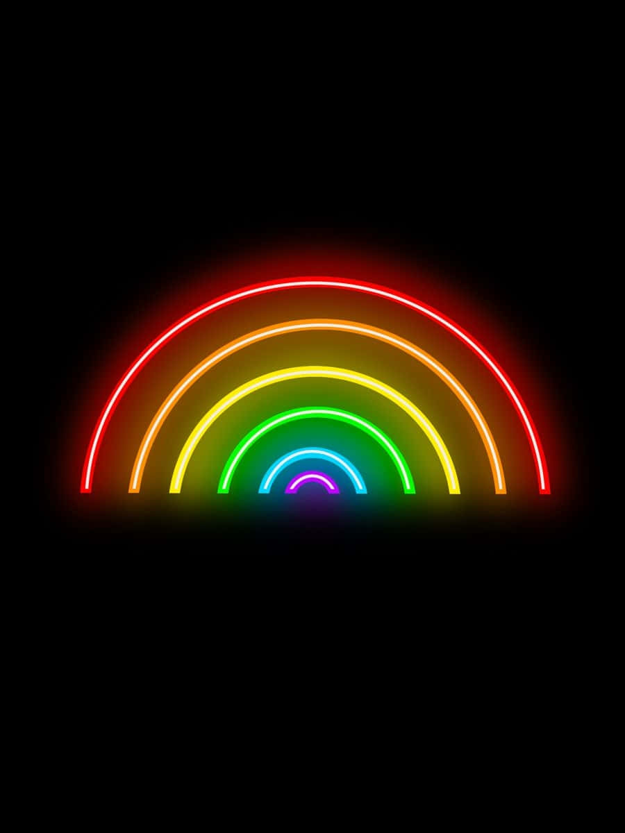 Vibrant Neon Rainbow Art Background