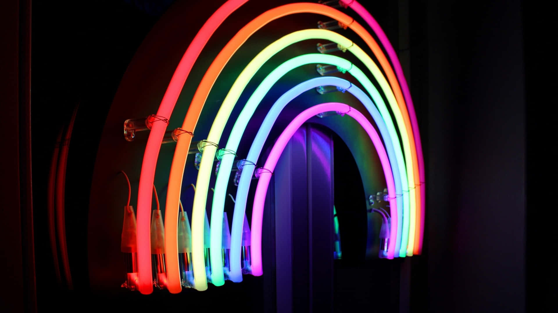 Vibrant Neon Rainbow Art Background