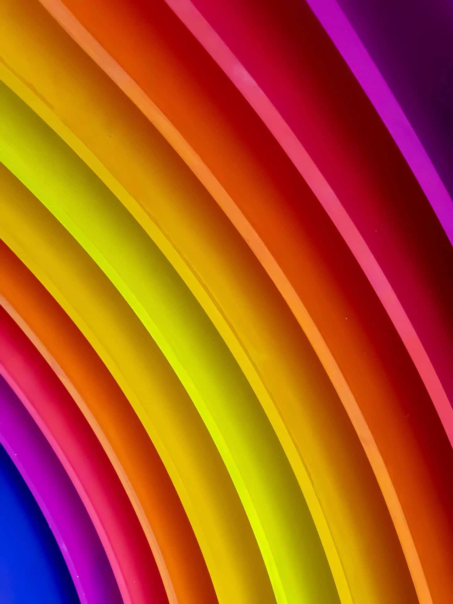 Vibrant Neon Rainbow Waves Background