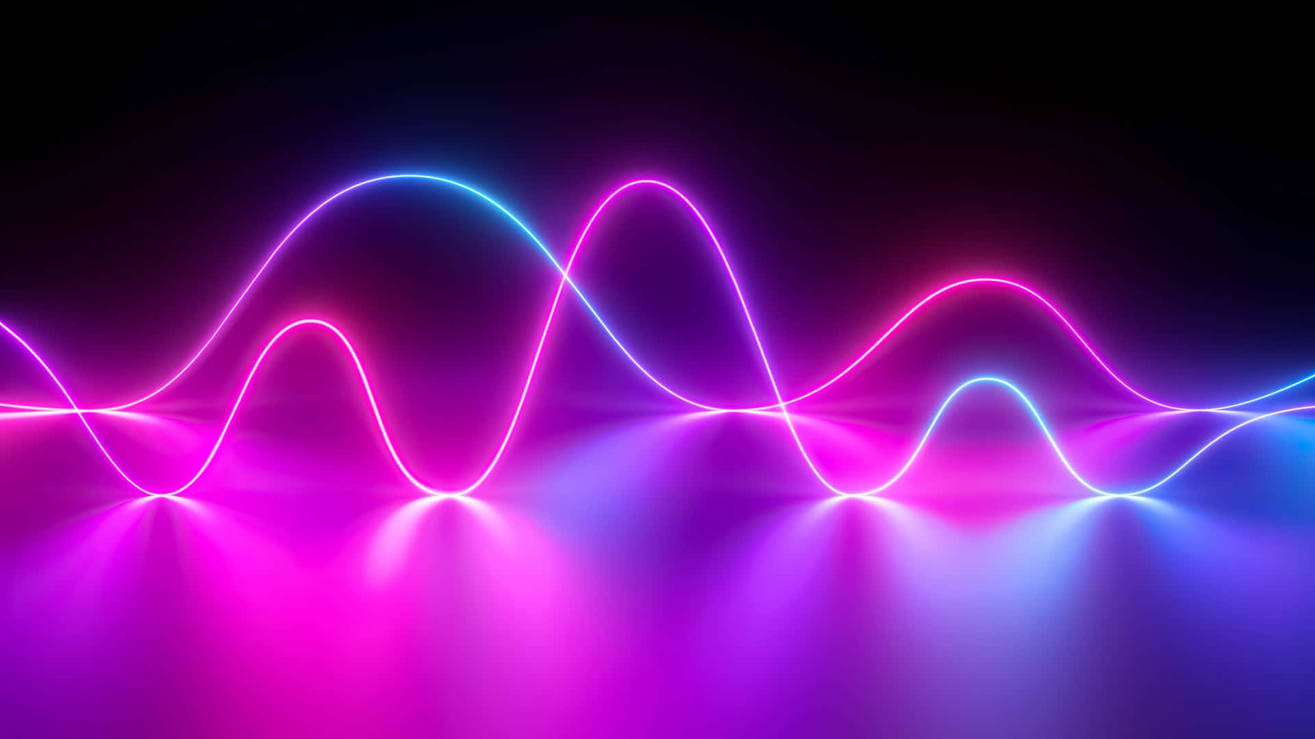 Vibrant Neon Wave Lights Background