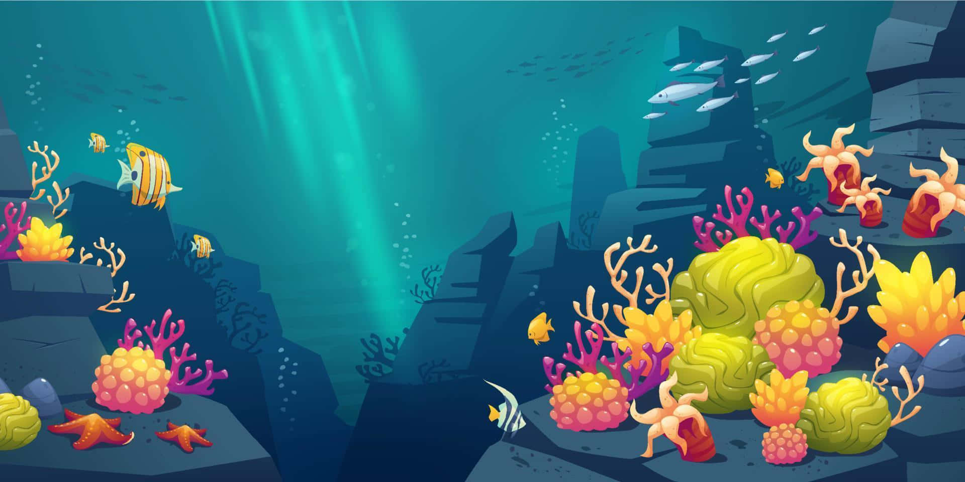 Vibrant_ Ocean_ Life_ Illustration Background