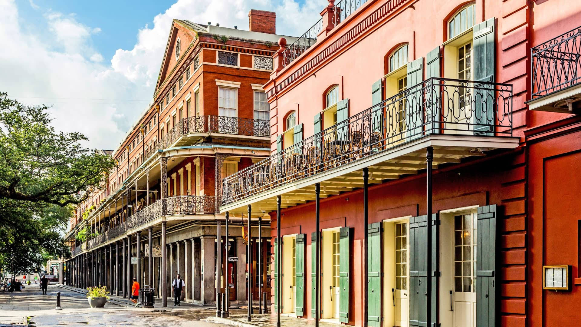 Vibrant Pastel Buildings In The French Quarter Background