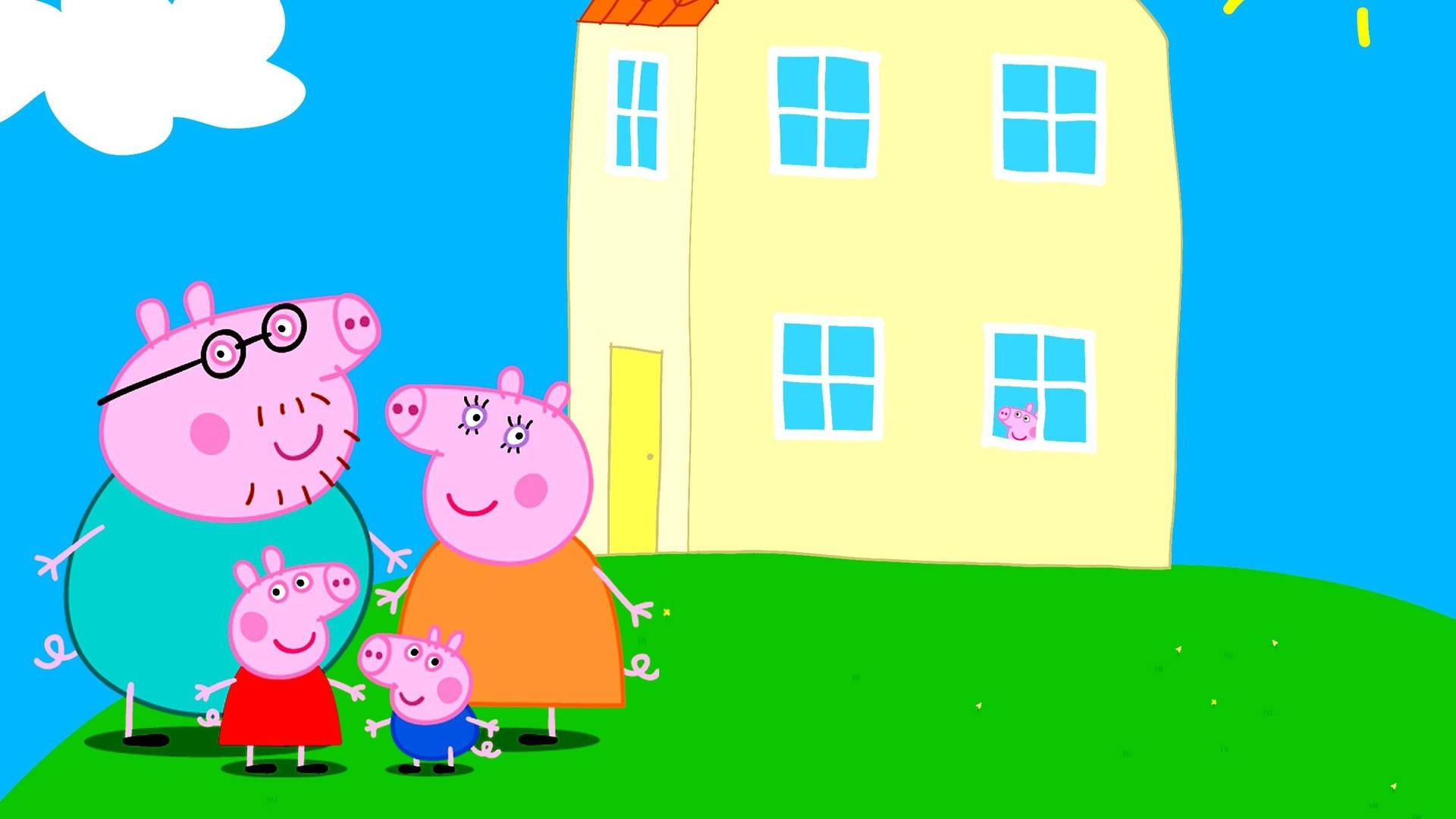 Vibrant Peppa Pig Family Background