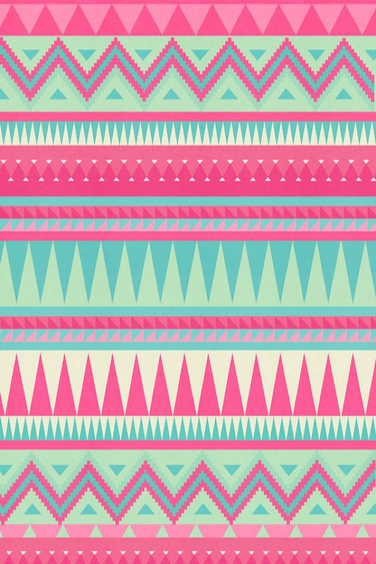 Vibrant Pink And Teal Tribal Pattern Background