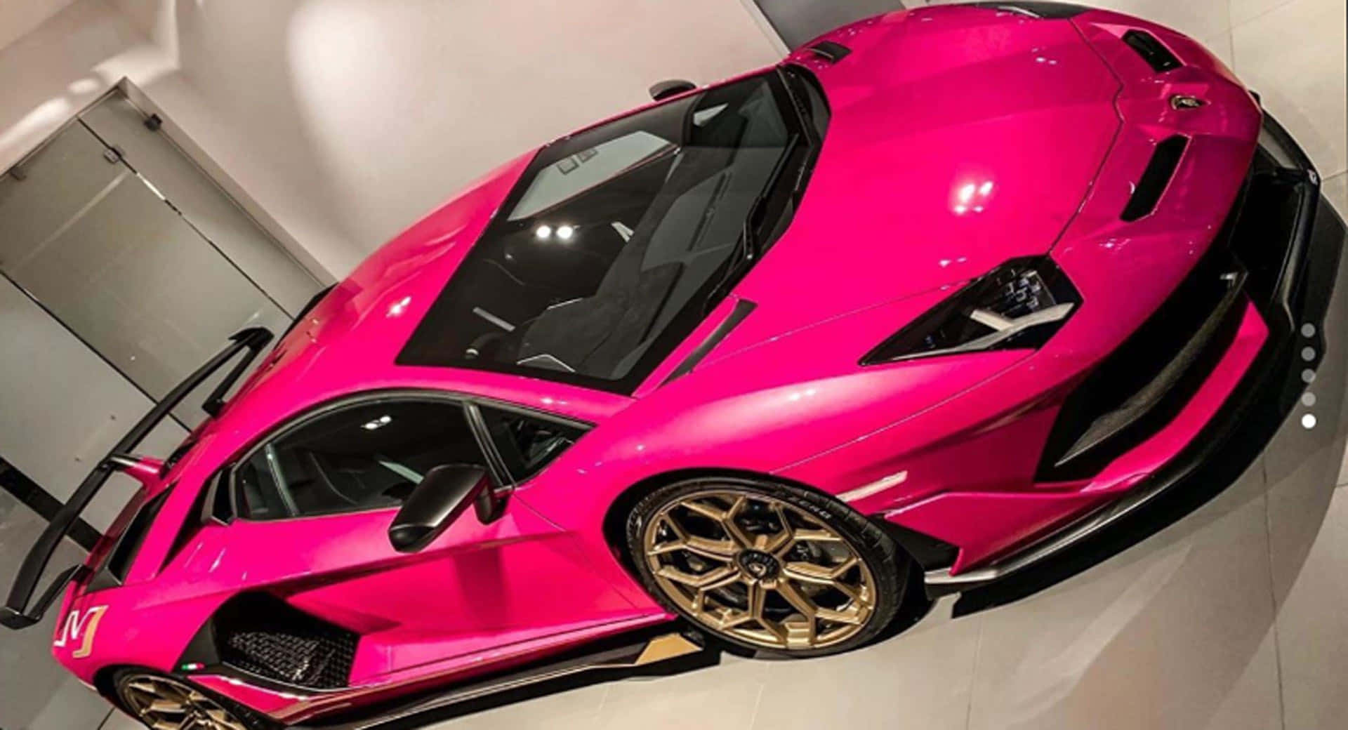 Vibrant Pink Lamborghini Aventador
