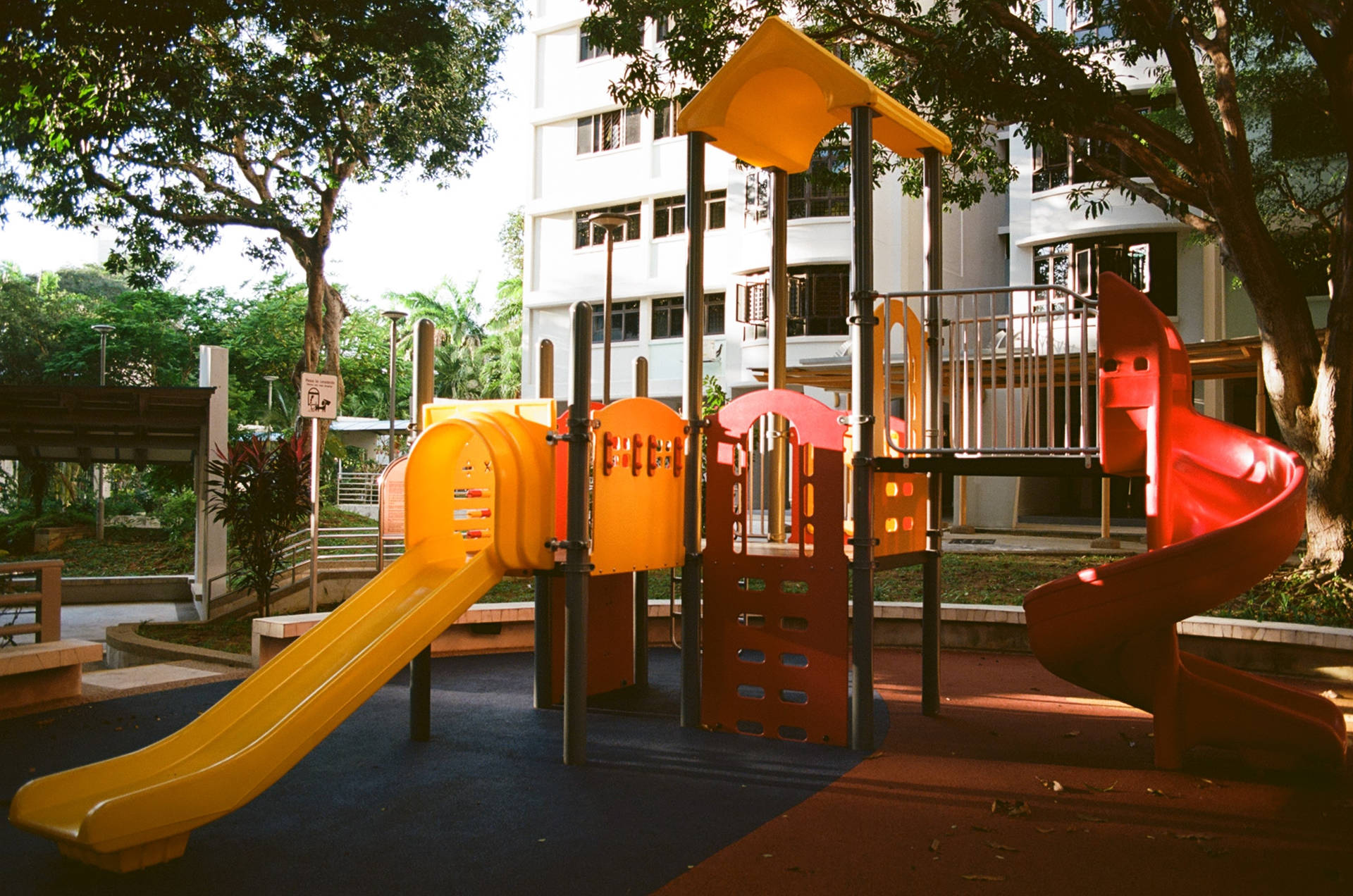 Vibrant Playground Slides
