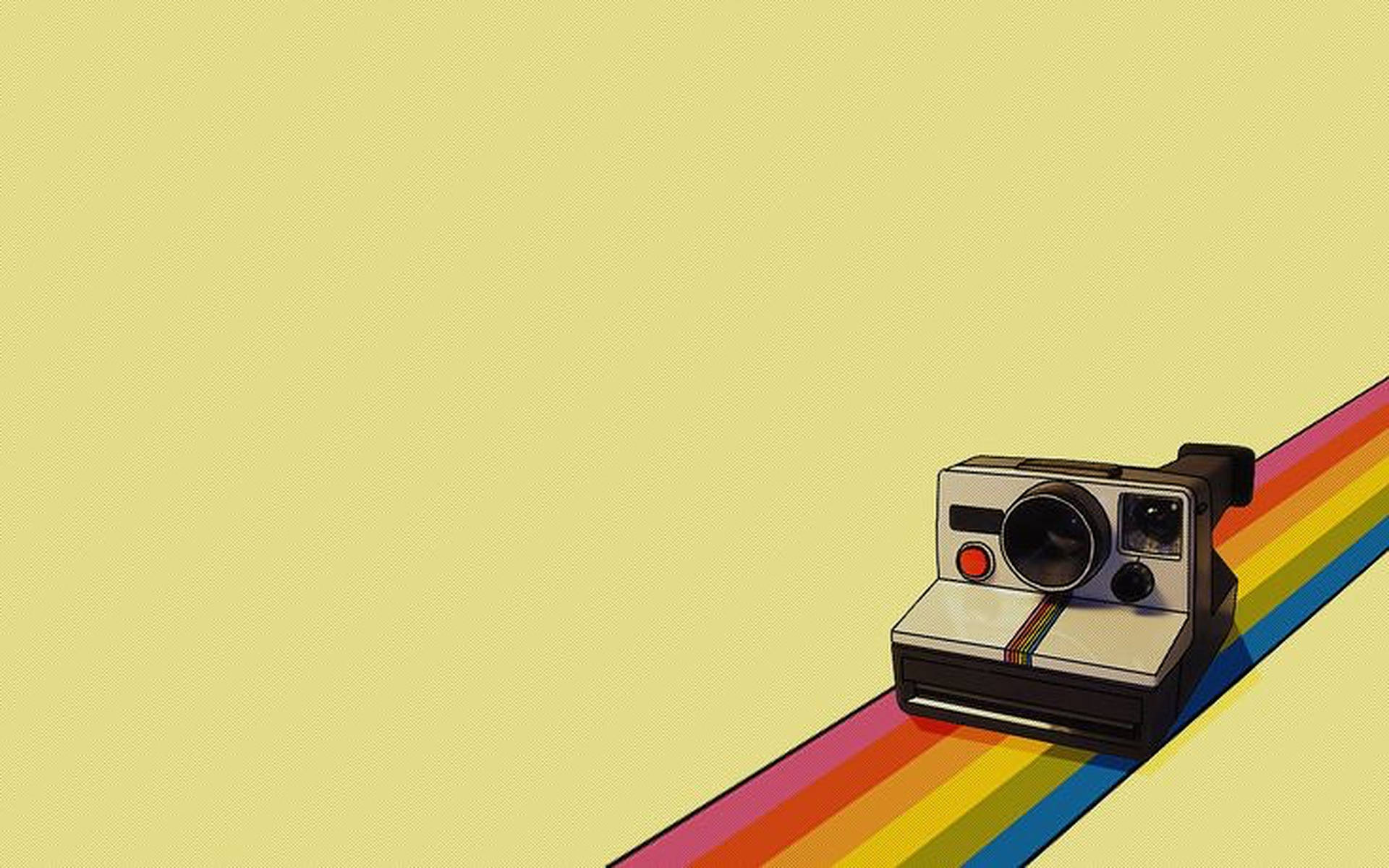 Vibrant Polaroid Rainbow Camera Illustration