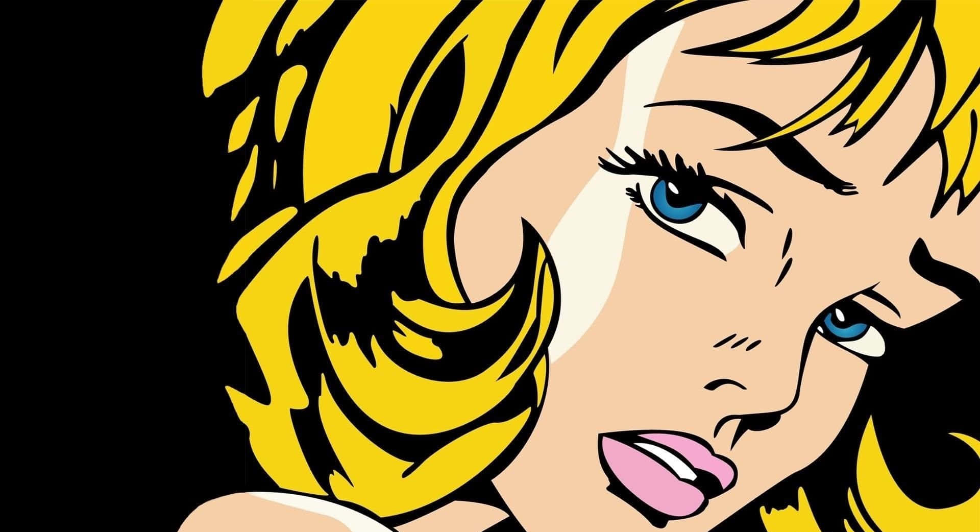 Vibrant Pop Art Depiction Of Stylish Woman On Phone Background