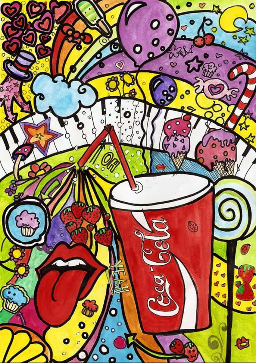 Vibrant Pop Art Phone Illustration Background