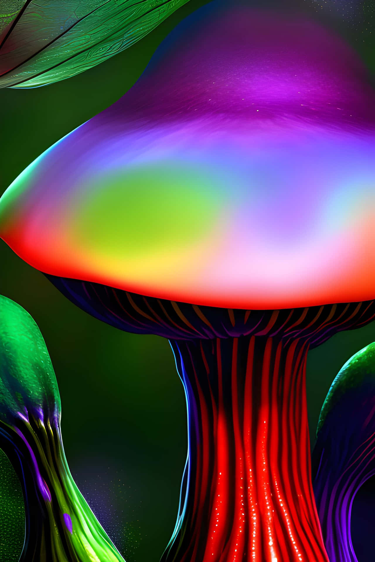 Vibrant_ Psychedelic_ Mushroom_ Art Background