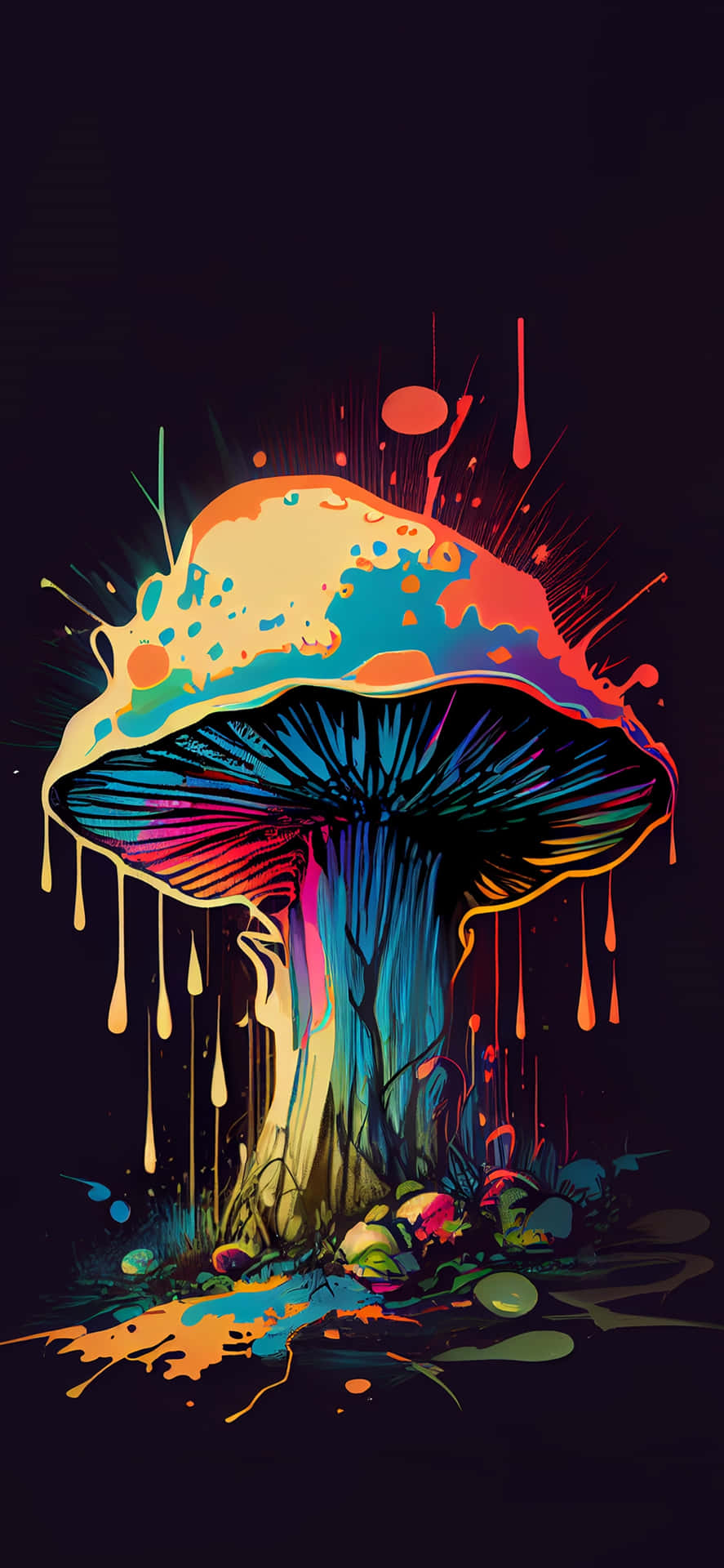 Vibrant Psychedelic Mushroom Art.jpg Background