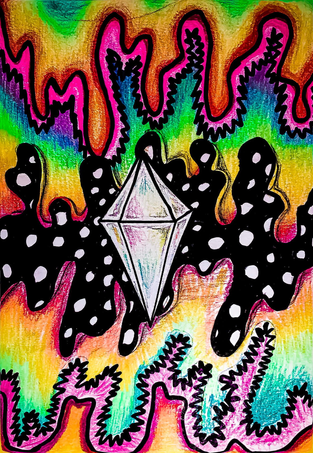 Vibrant Psychedelic Vision In Trippy Art Background