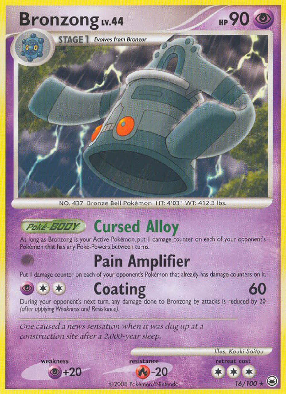 Vibrant Purple Bronzong Pokemon Trading Card Background