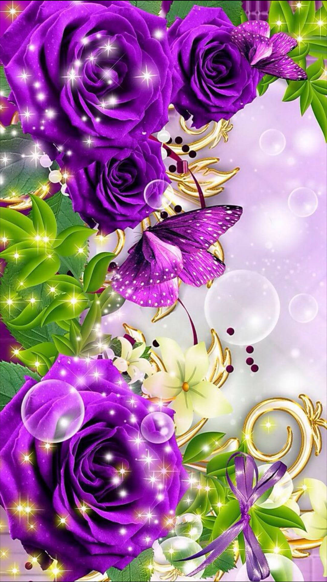 Vibrant Purple Butterfly Phone Background Background