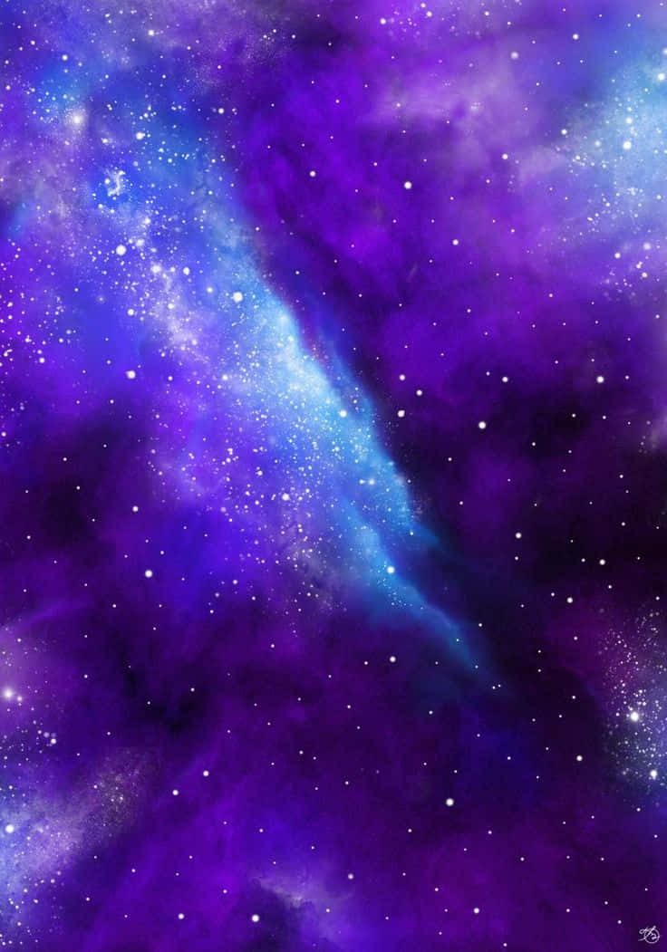 Vibrant Purple Nebula Space Art Background