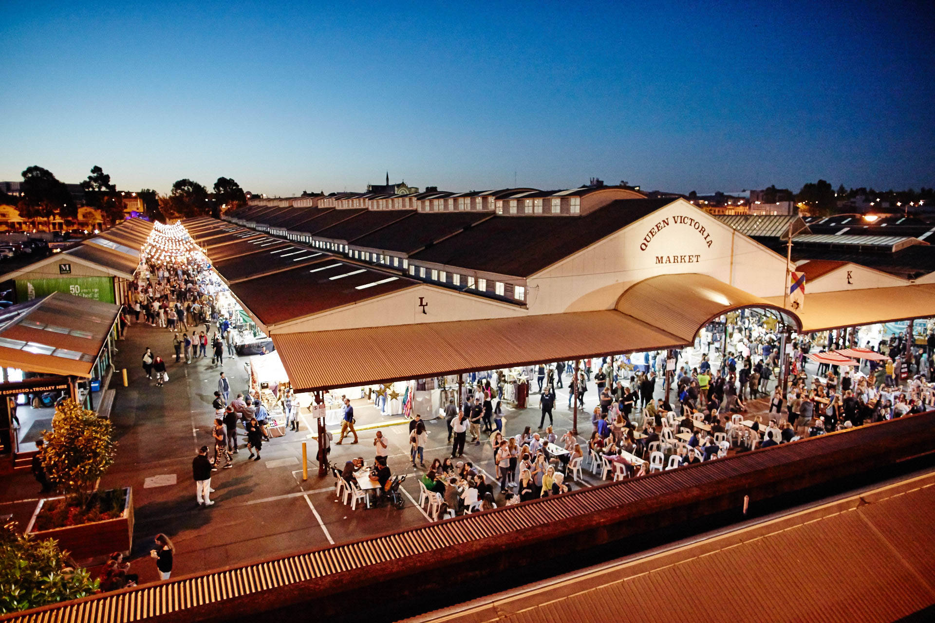 Vibrant Queen Victoria Market In Melbourne Background