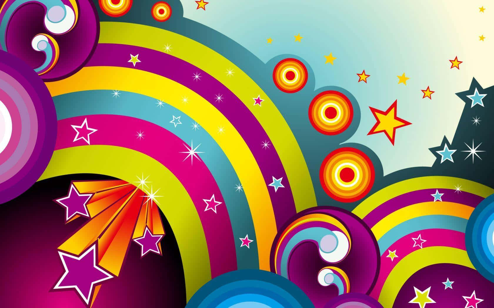 Vibrant_ Rainbow_ Abstract_ Art Background