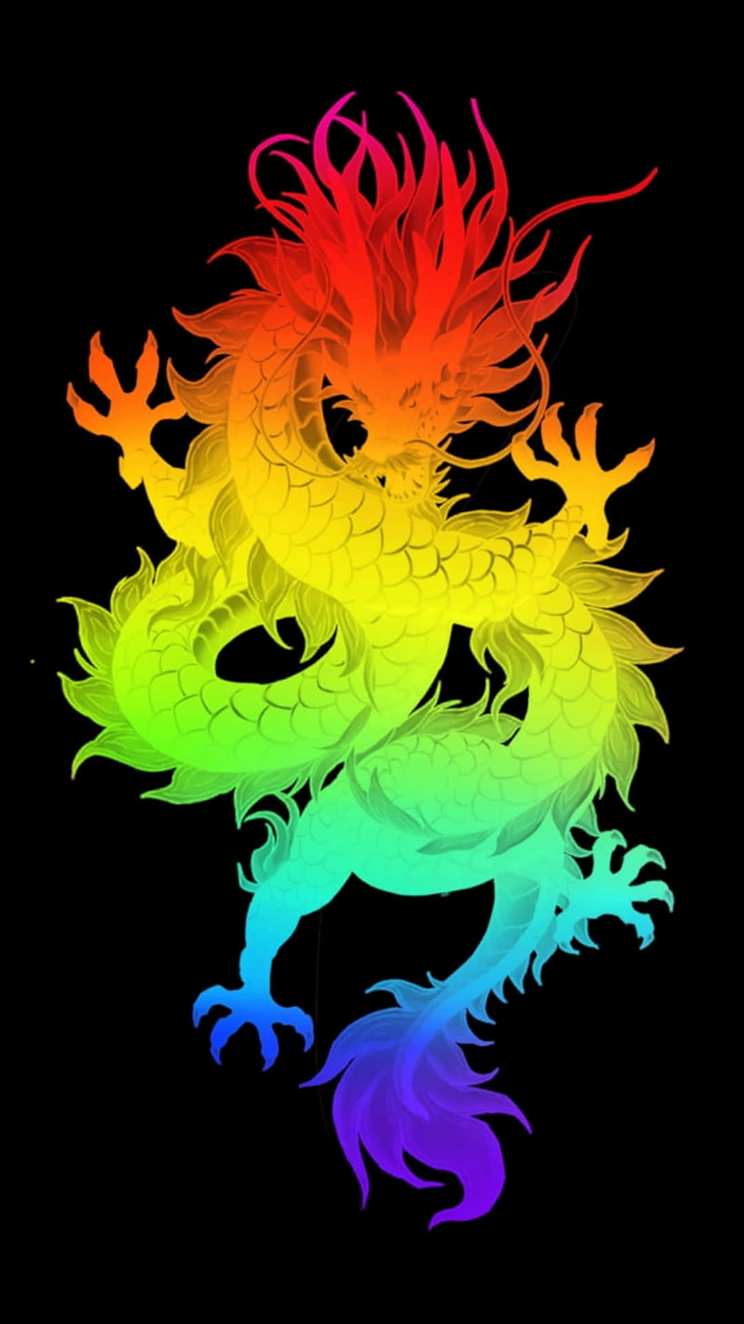 Vibrant_ Rainbow_ Dragon_ Artwork Background