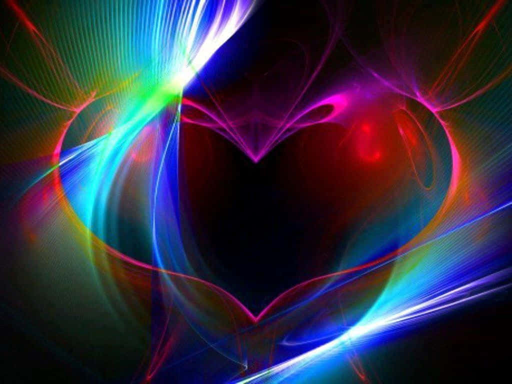 Vibrant Rainbow Heart Background