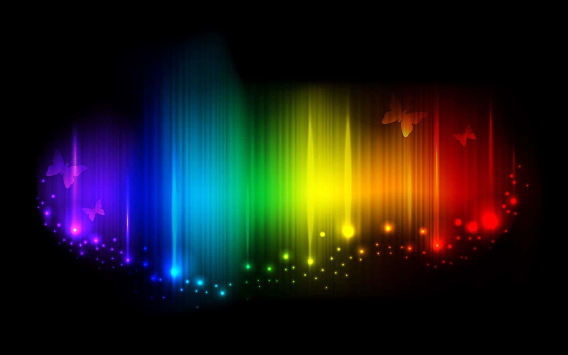 Vibrant_ Rainbow_ Spectrum_with_ Butterflies Background