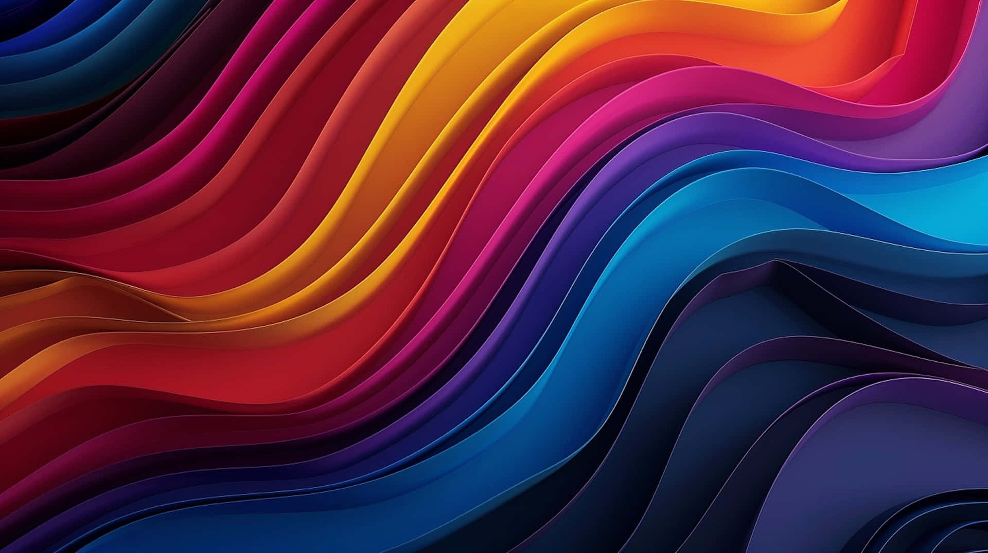 Vibrant Rainbow Waves Abstract Background