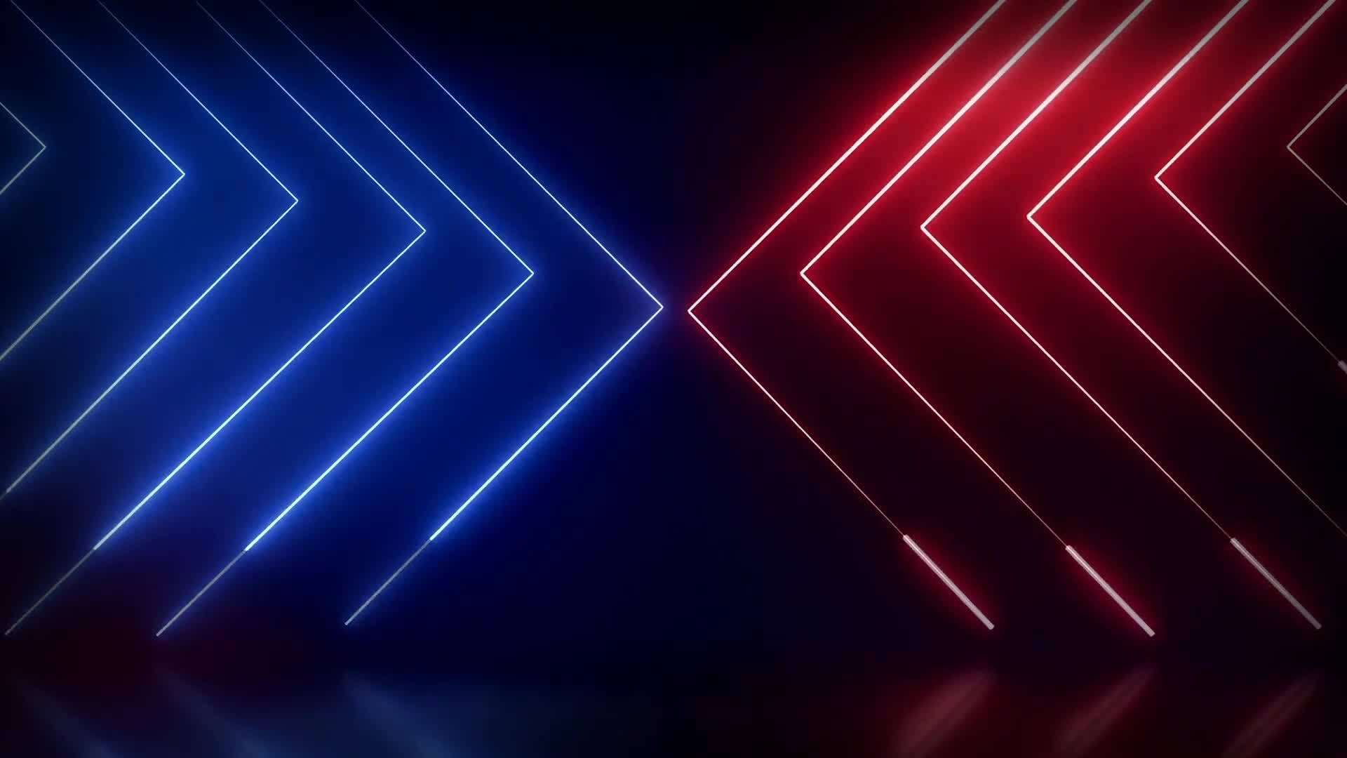 Vibrant Red And Blue Neon Triangle Lights. Background