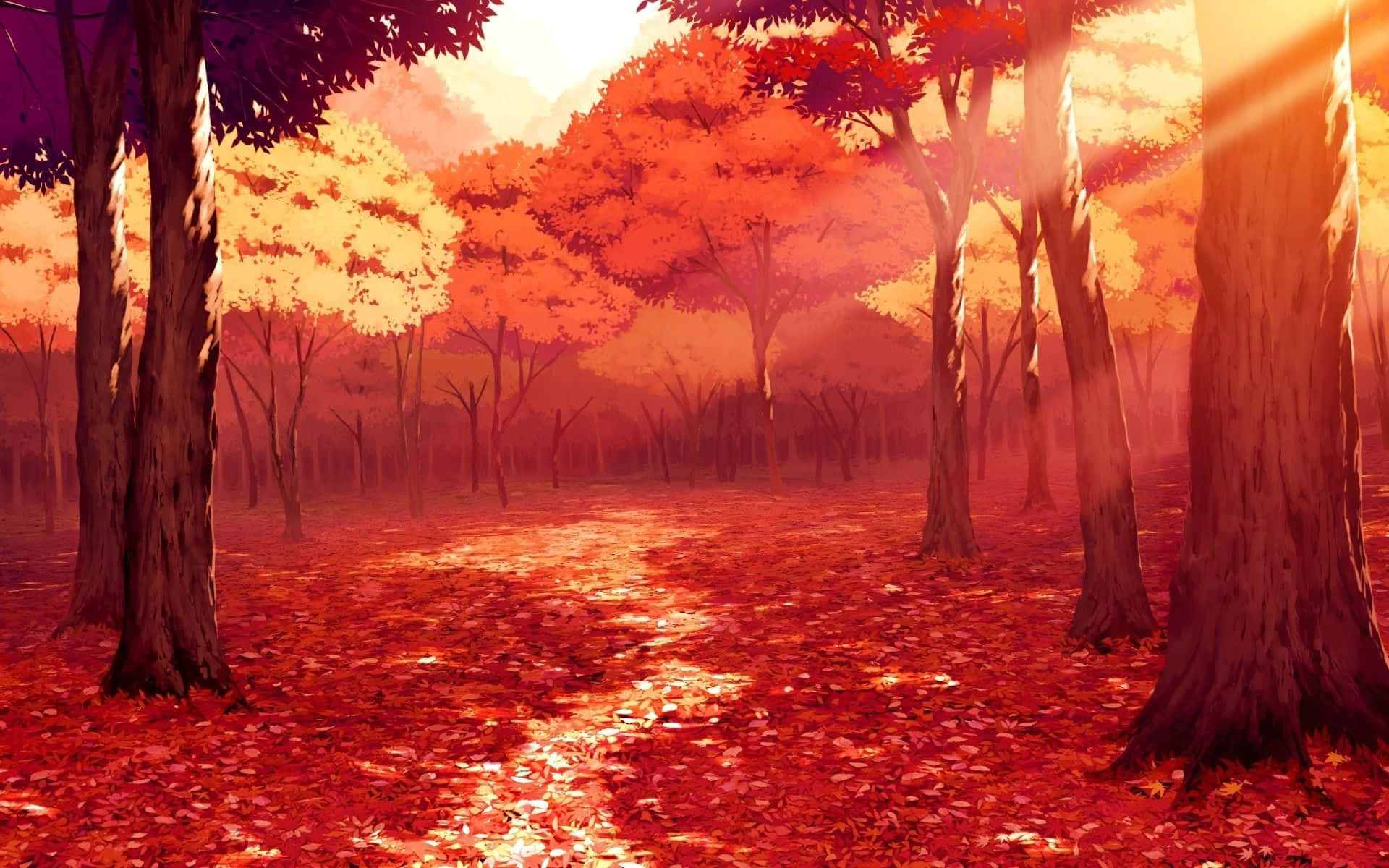 Vibrant Red Anime Aesthetic Background