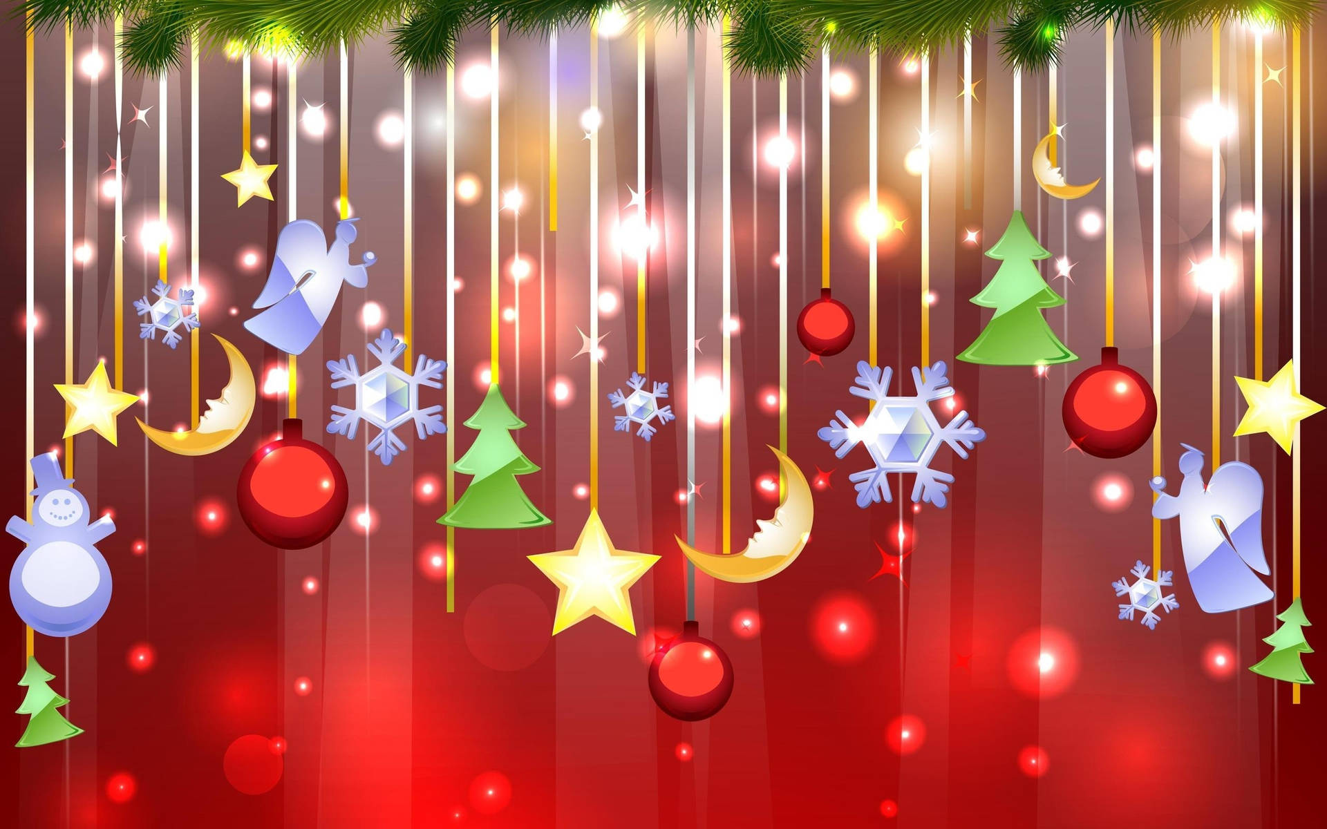 Vibrant Red Christmas Background Background