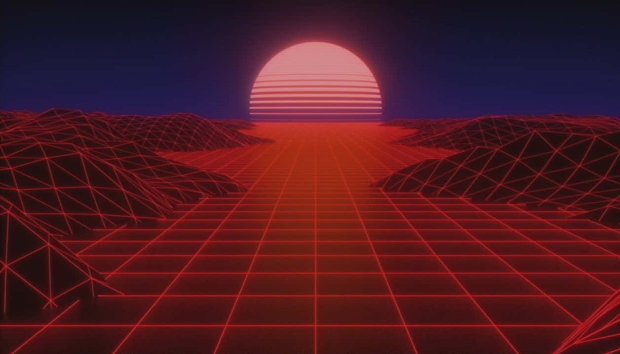 Vibrant, Red Retro 80s Aesthetic Vibe Background
