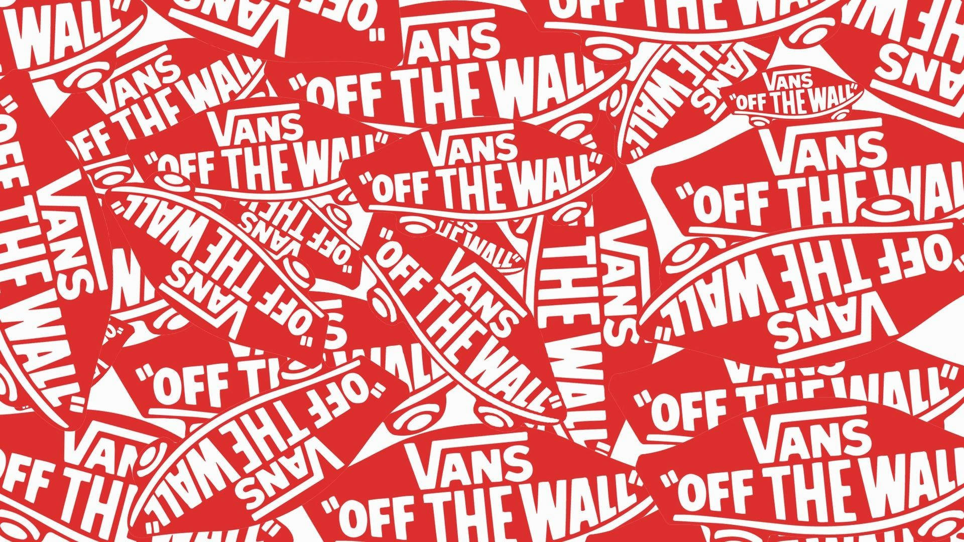 Vibrant Red Vans Off The Wall Sticker Background