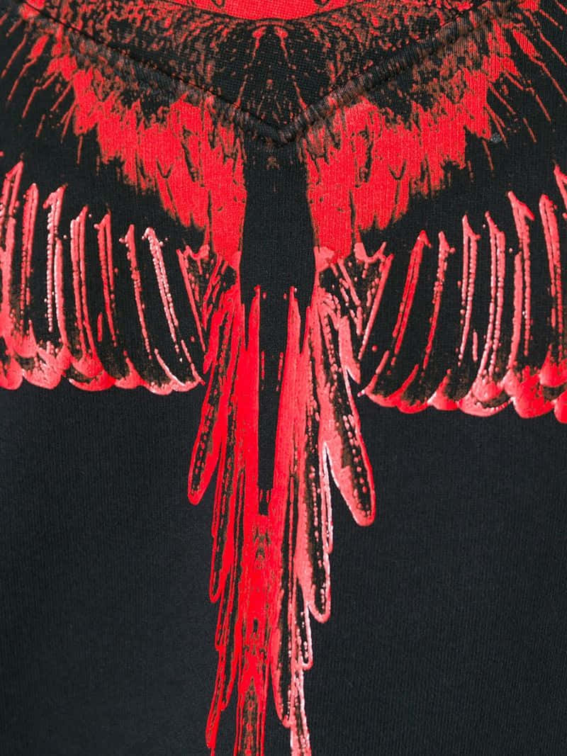 Vibrant Red Wings Design By Marcelo Burlon Background