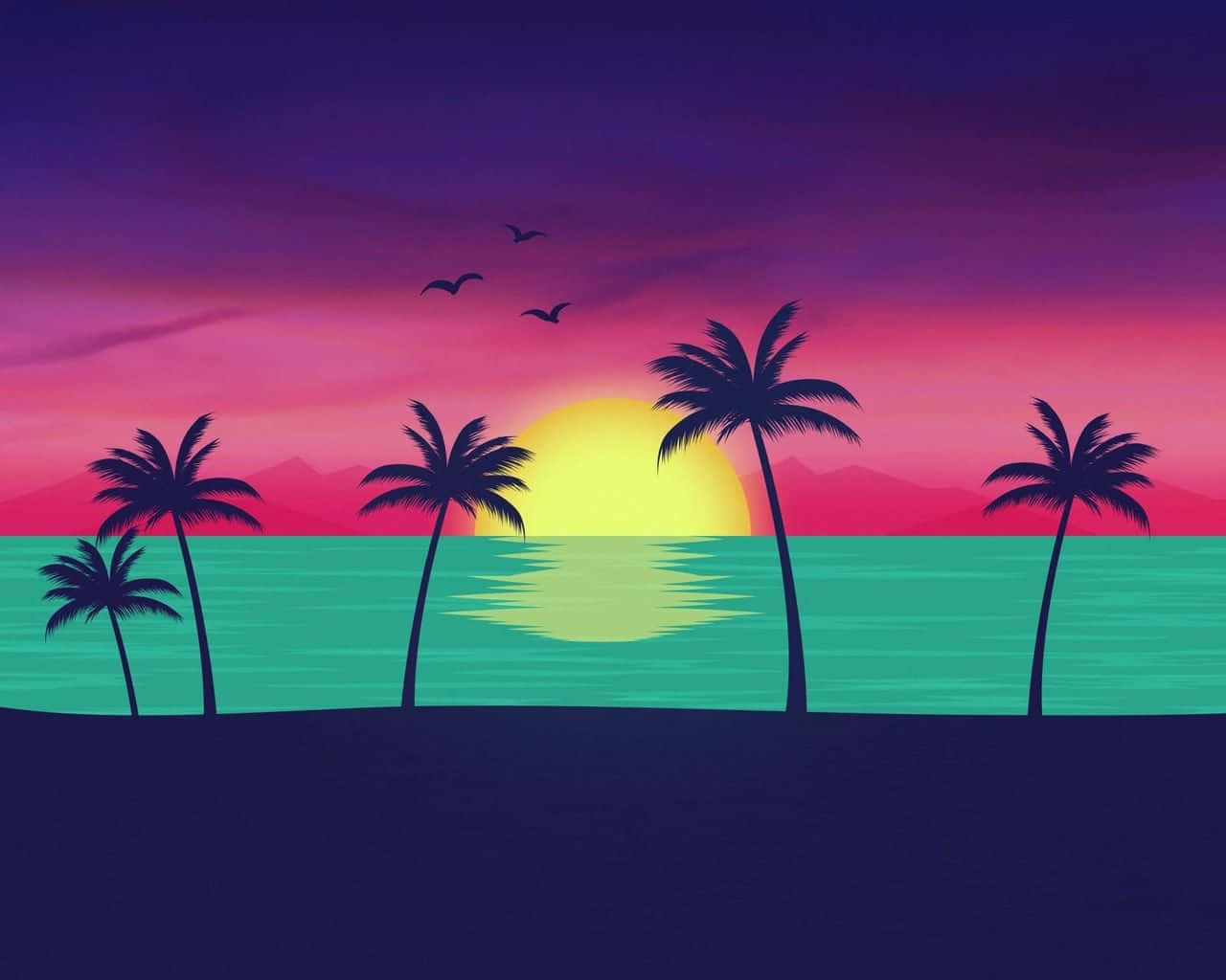 Vibrant Reflection Of Retro Vibes Background