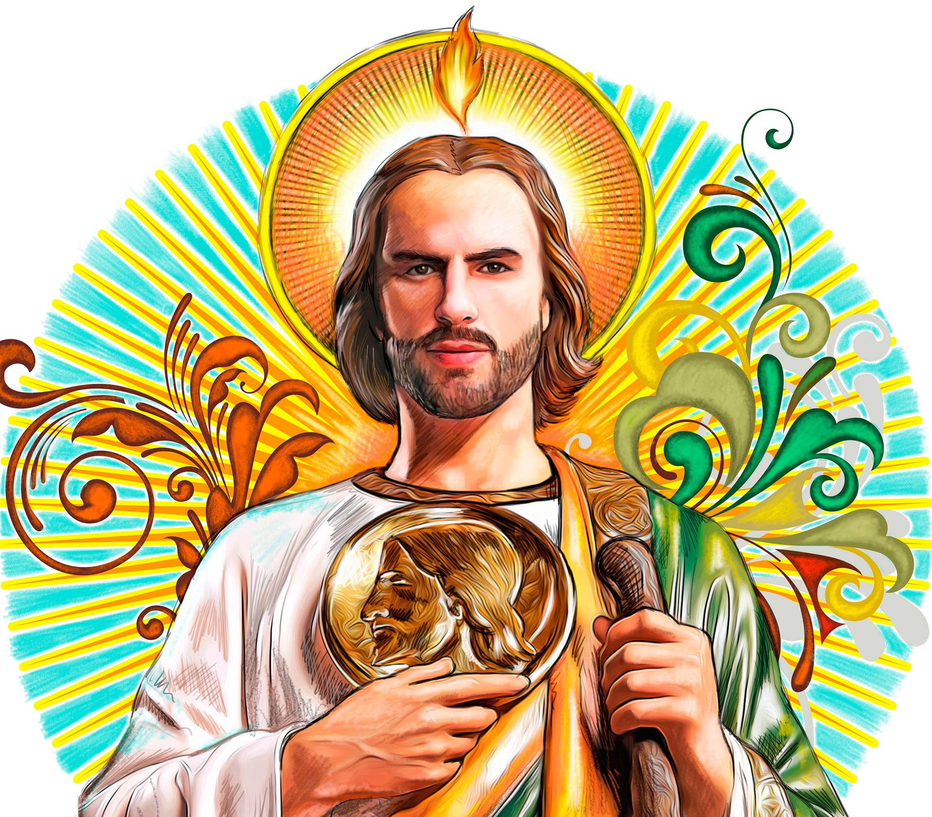 Vibrant Representation Of Saint Jude Background