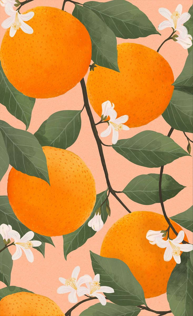 Vibrant Satsuma Mandarin Poster Art Background