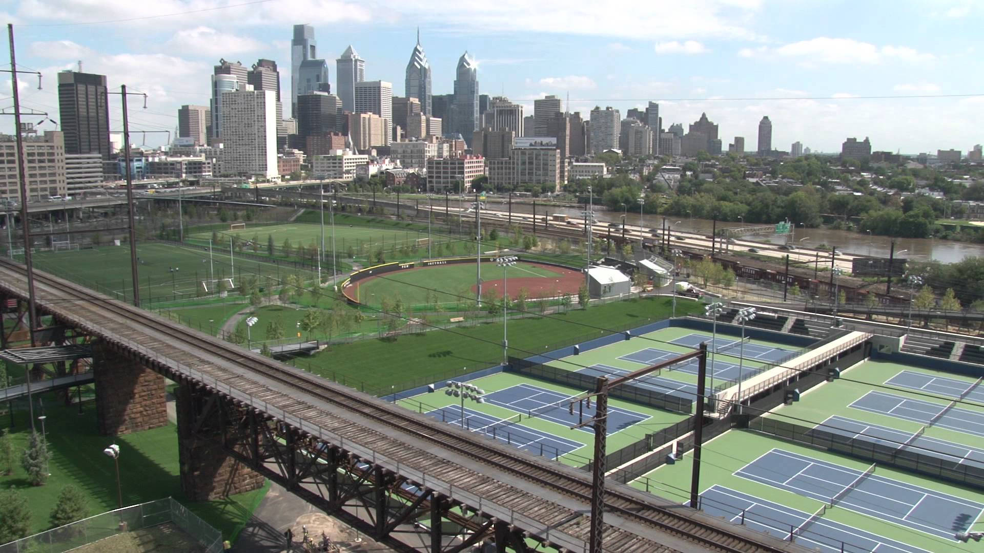 Vibrant Scene At The University Of Pennsylvania Sports Grounds Background