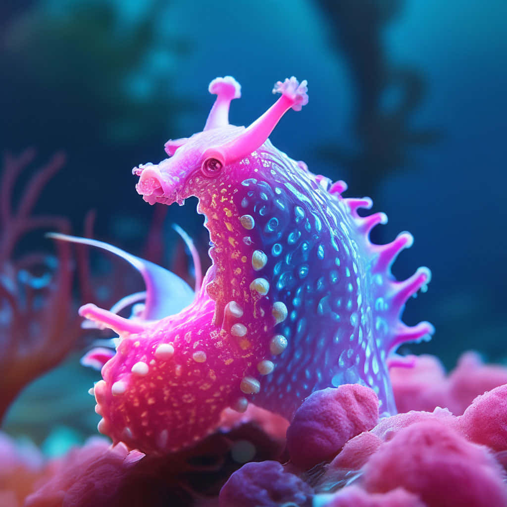 Vibrant Sea Slugin Coral Reef Background
