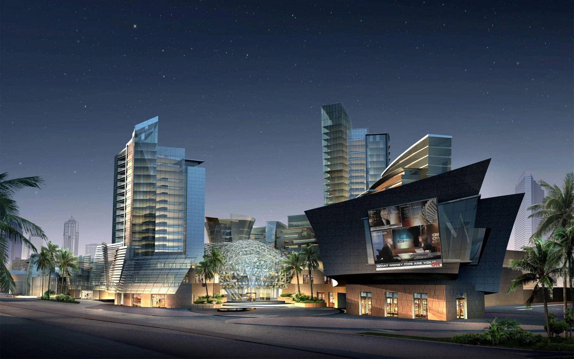 Vibrant Shopping Paradise- A 3d Rendering Of A Modern Mall