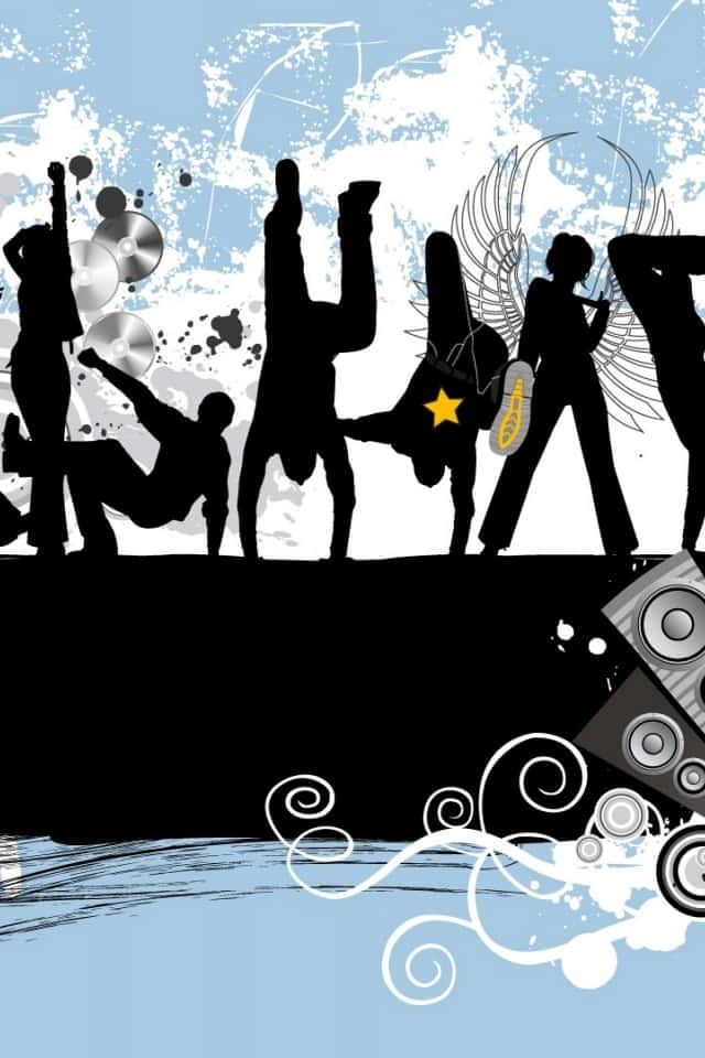 Vibrant Silhouette Of A Dancer In Vital Motion Background