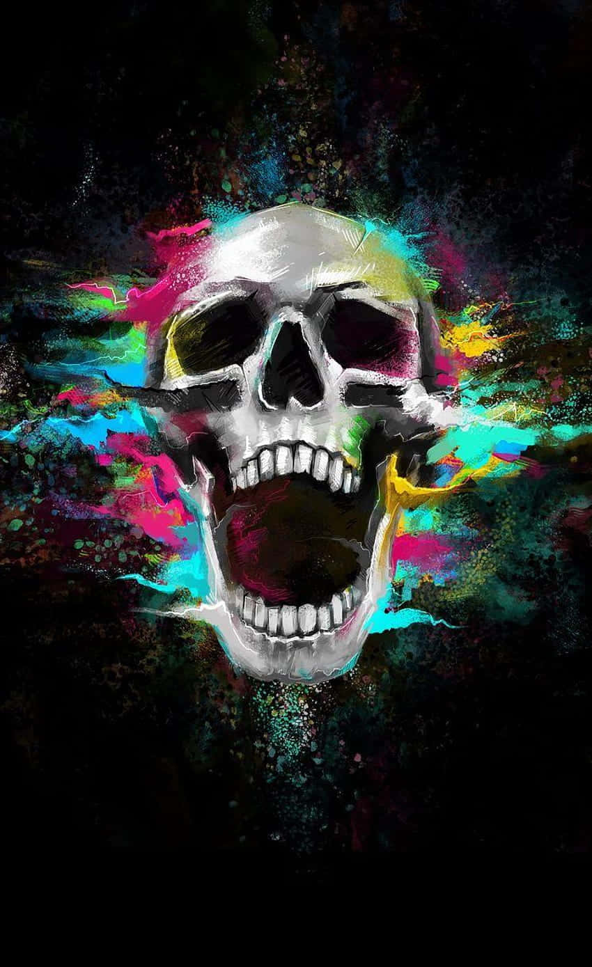 Vibrant Skull Artwork Background
