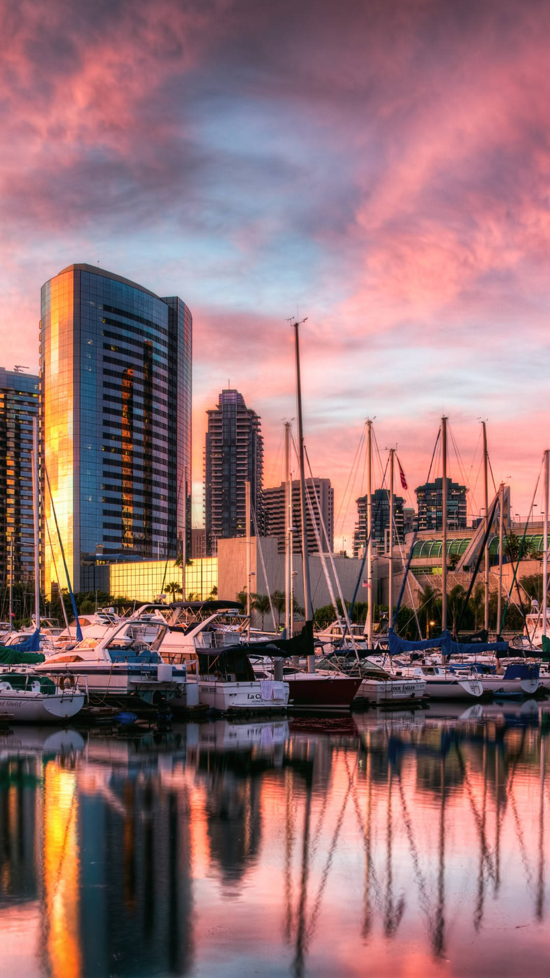 Vibrant Sky Over San Diego Port Background