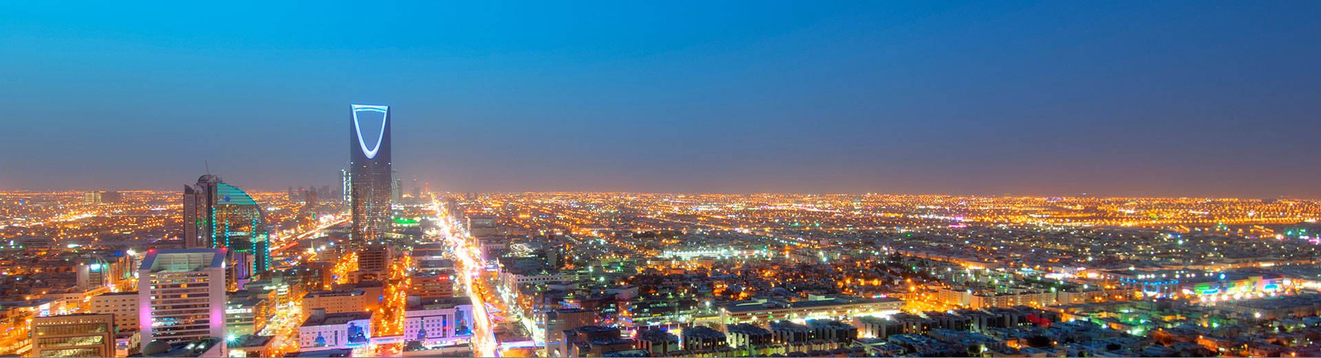 Vibrant Skyline Of Riyadh At Night