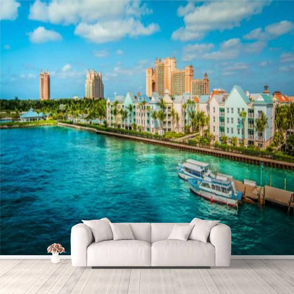 Vibrant Sofa Mural At Atlantis Resort, Nassau Bahamas Background