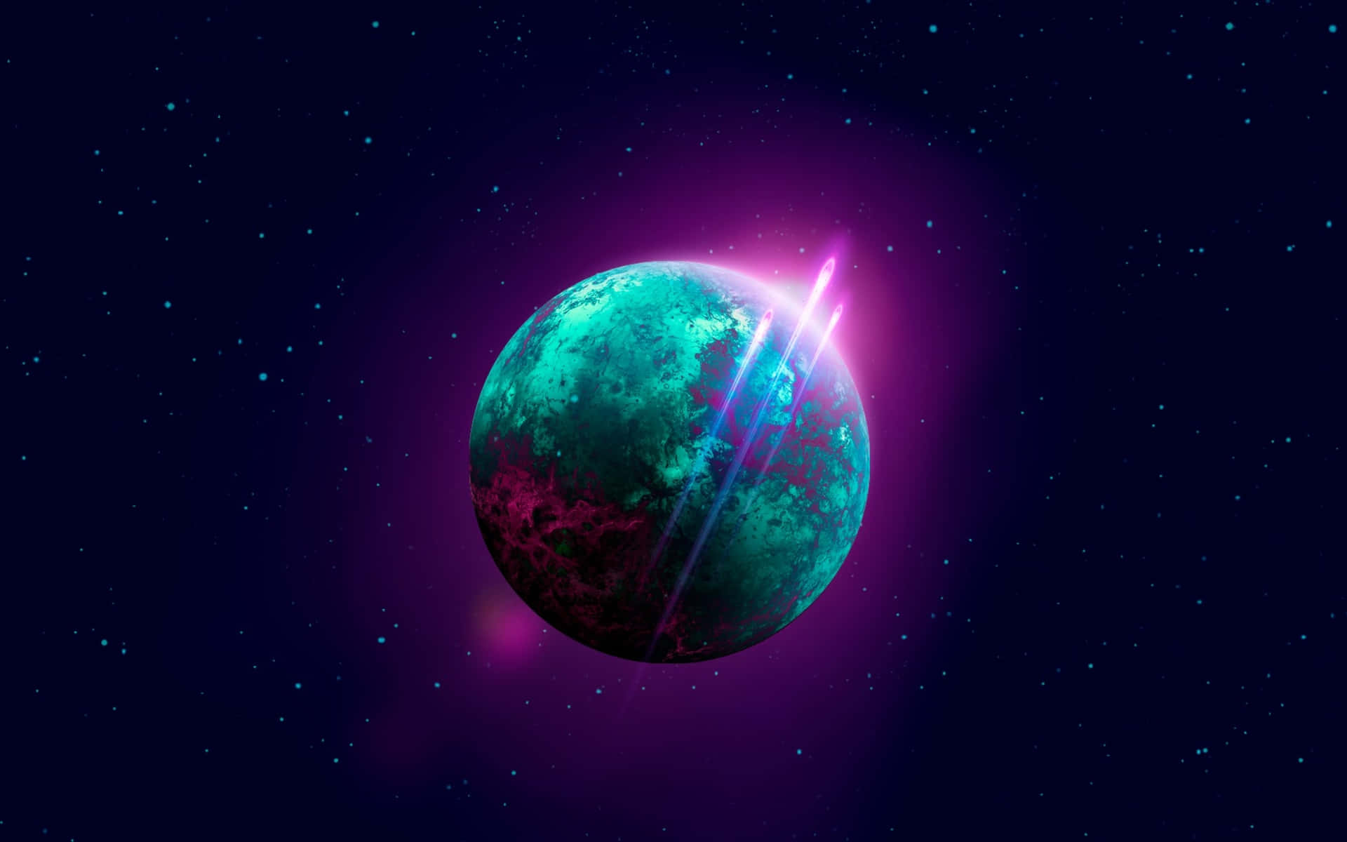 Vibrant Space Planet Illustration Background