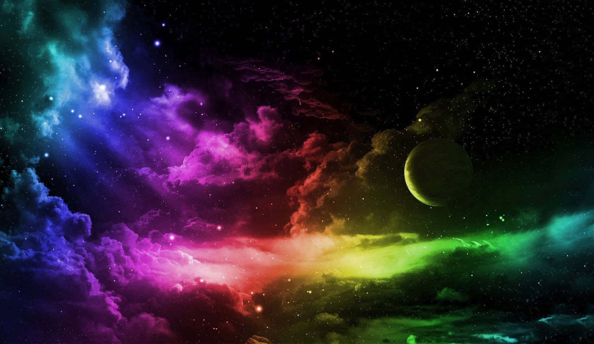 Vibrant Space Rainbow Background