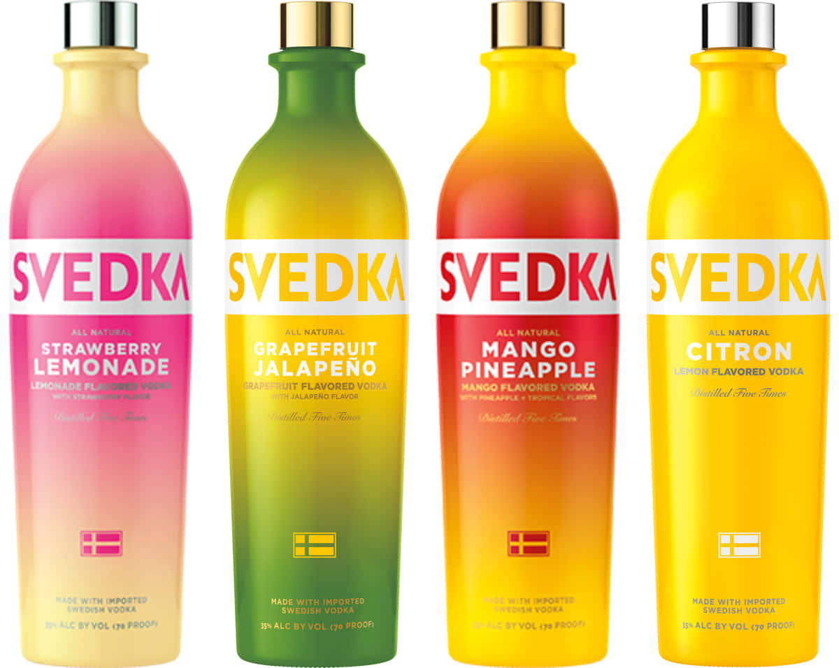 Vibrant Spectrum Of Svedka Flavored Vodka Bottles