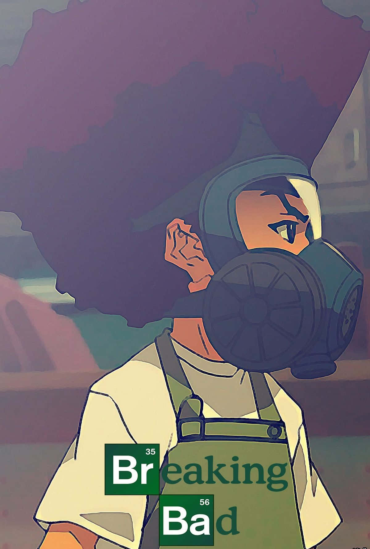 Vibrant Street Art Merging The Boondocks With Bape Concept Background