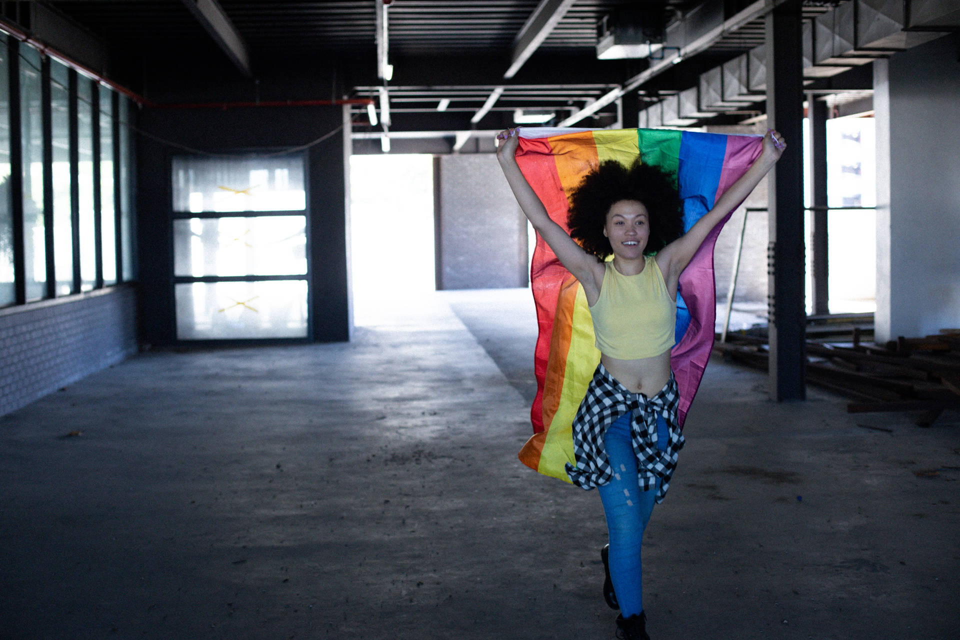 Vibrant Stripes Of Lesbian Pride Flag Background